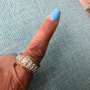 Diamond like stones on a gold and silver tone band